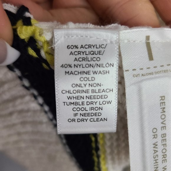 LOFT Cream and Navy Striped Sweater - Picture 11 of 12